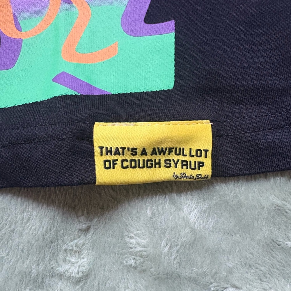 Black Graphic Tee with Purple Design - Picture 4 of 4